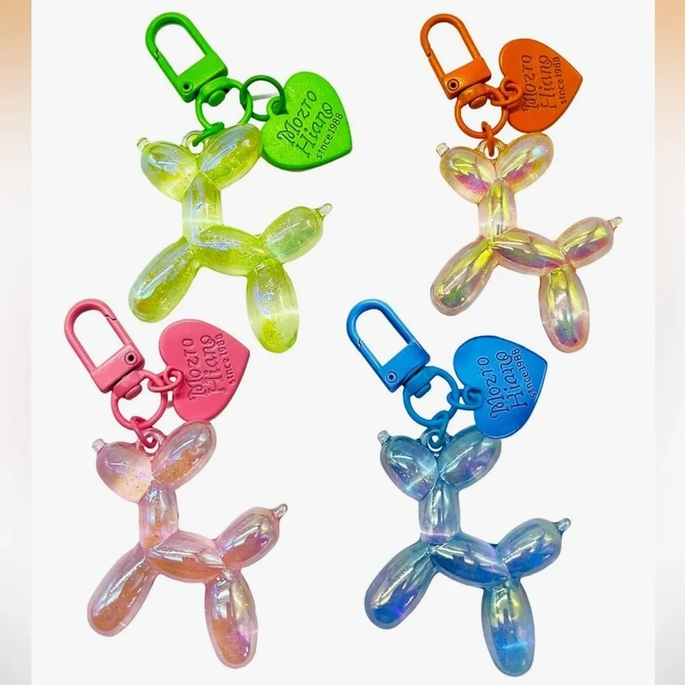 Purse bag charms in 4 colors collectible set Balloon Dog Keychains